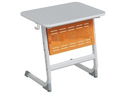 Стол 1-местный школьный 3-5 г/р "Логика" с перфорированным экраном (серый/оранжевый, м/к белый)