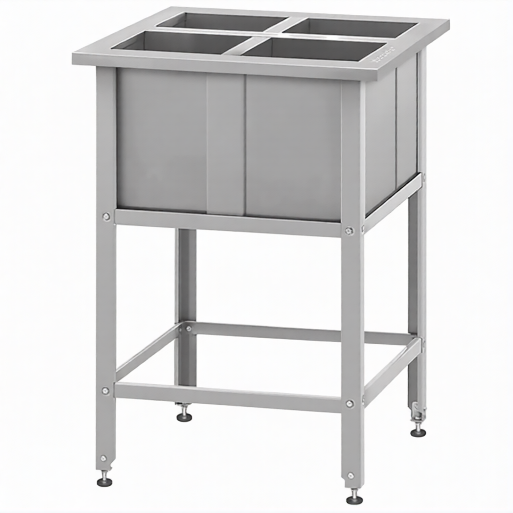 Ванна моечная для обработки яиц ВМСн 860х530х530  4 м/о (ножка угловая)