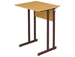 Стол школьный 1-местный 6 г/р нерегулируемый (бук, м/к коричневый, плоскоовальная труба)