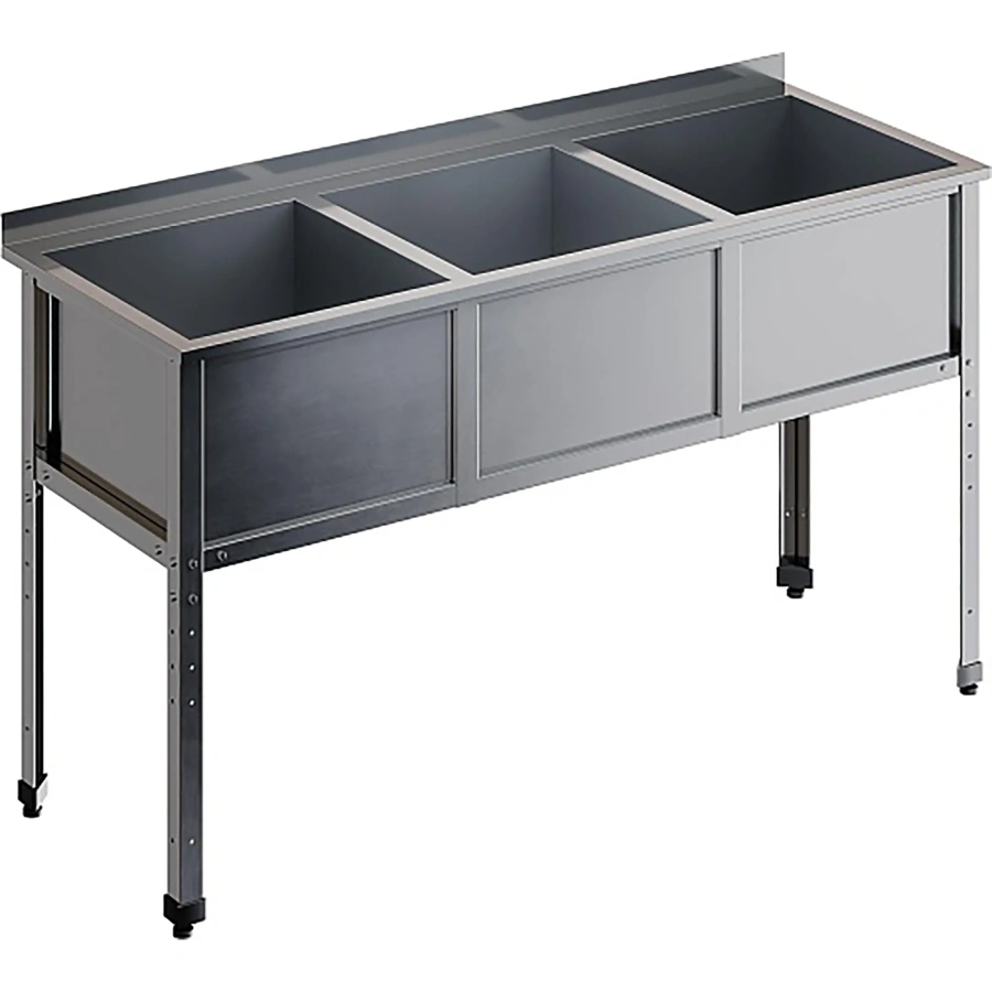 Ванна моечная трехсекционная с бортом ВМС-3/4-Б-ЭК