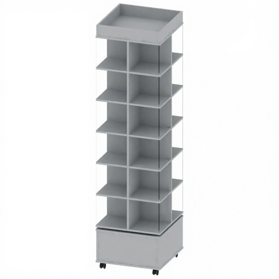 Стеллаж мобильный вращающийся ШК-АД-110, серый