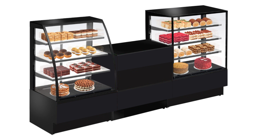 ВИТРИНА кондитерская ВПВ ADAGIO 900 (EL.2.G9005гл.А9005гл.В9005гл.P1.PS.RAL9005гл.)