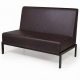 Диван двухместный ДО-3/2 (кожзам Эконом коричневый, каркас черный)