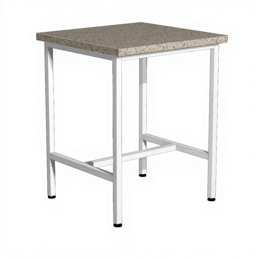 Стол лабораторный для весов (камень) СЛ/2 (400х400х750) (столешница гранит серый, каркас белый)