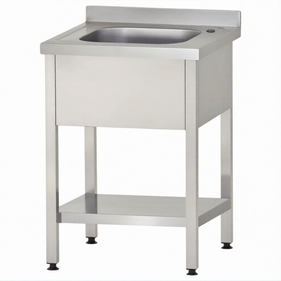 Ванна моечная ВМЦп 860х600х600  1 м/о 250х400х400, борт, отв. д/смесит.